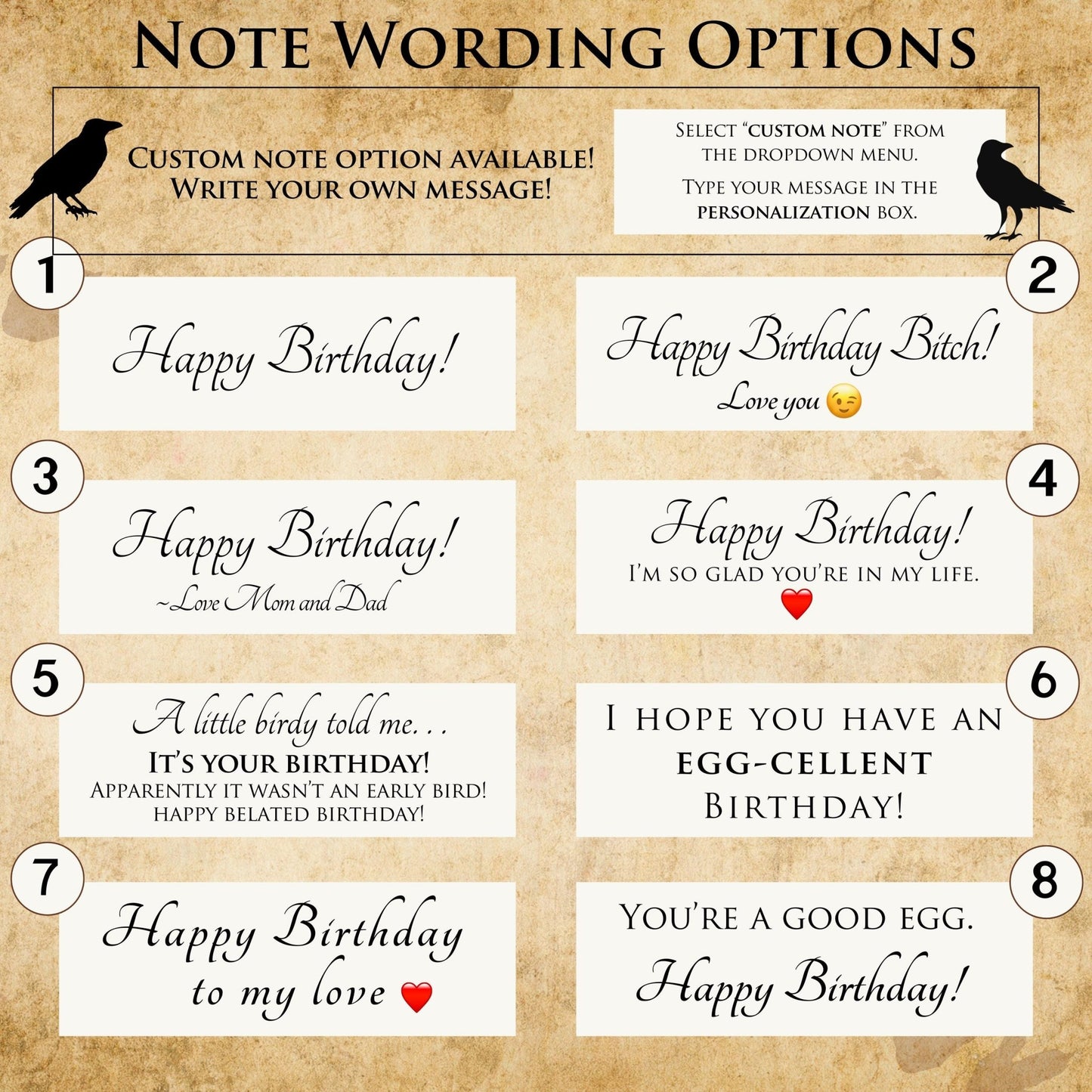 Gothic Birthday Card - Birdalay