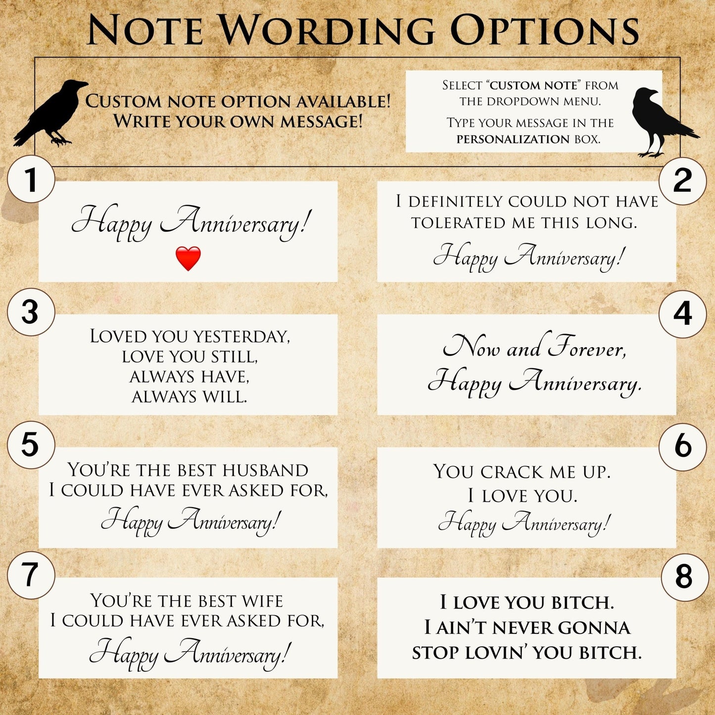 Gothic Anniversary Card - Birdalay