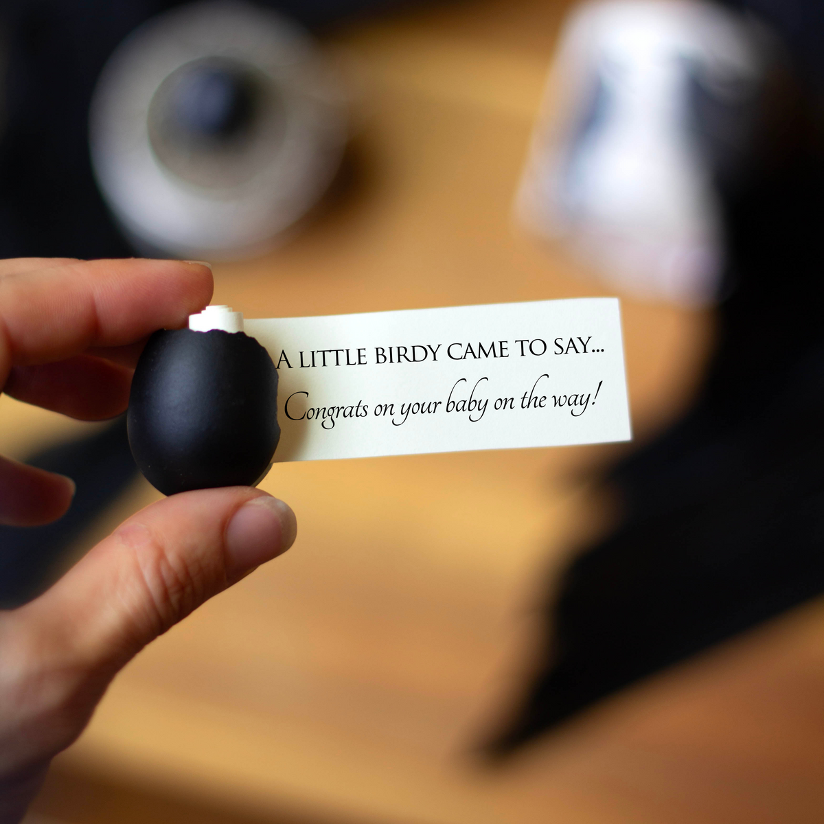 Classic Black New Baby Congratulations Egg