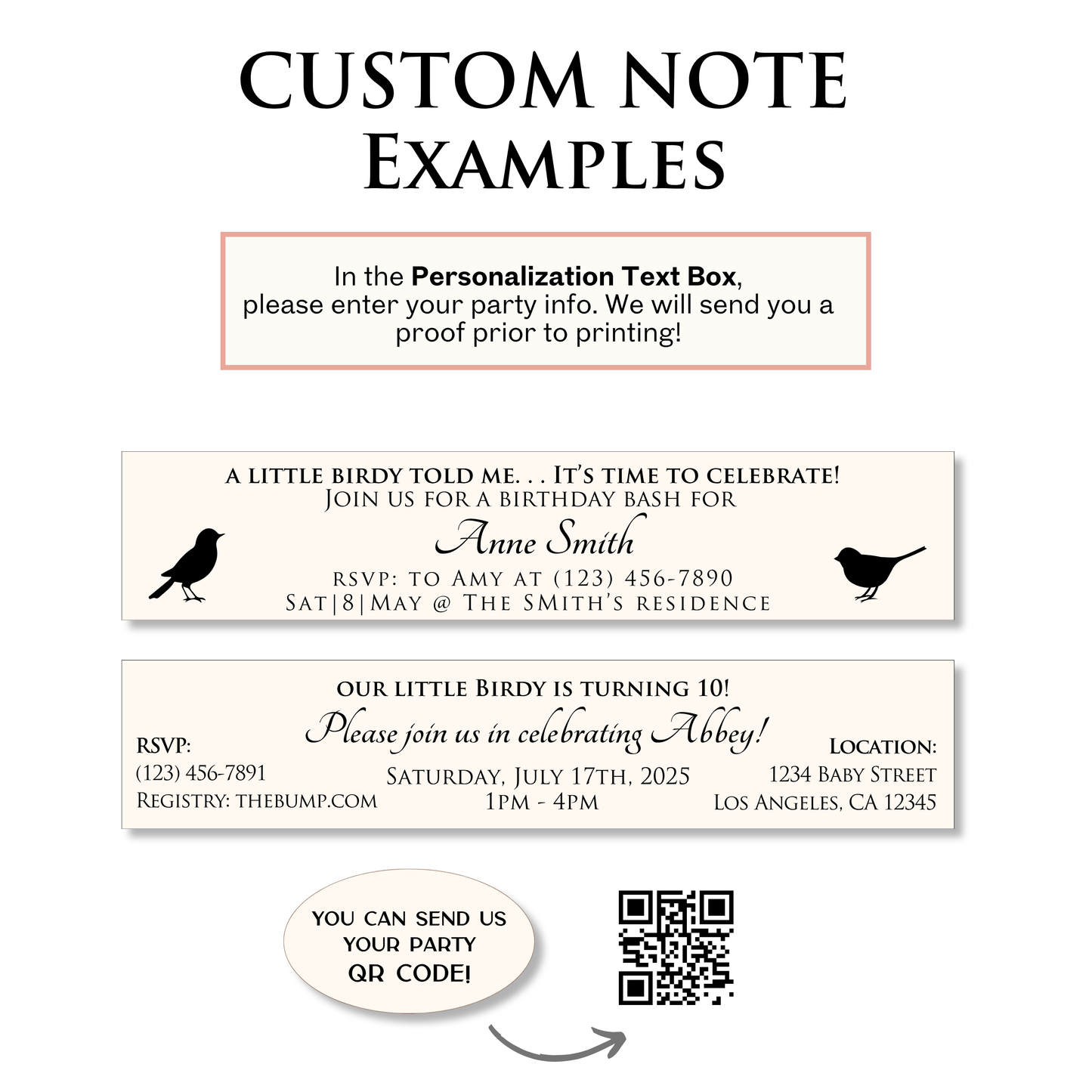 Hummingbird Birthday Party Invitations