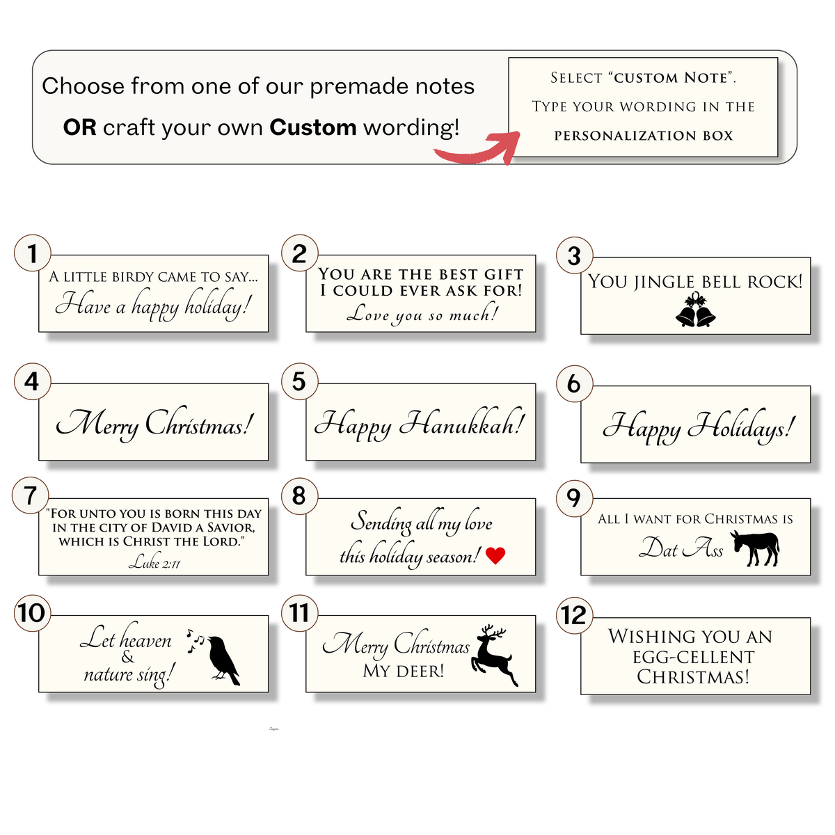 Classy Black Christmas Card Egg