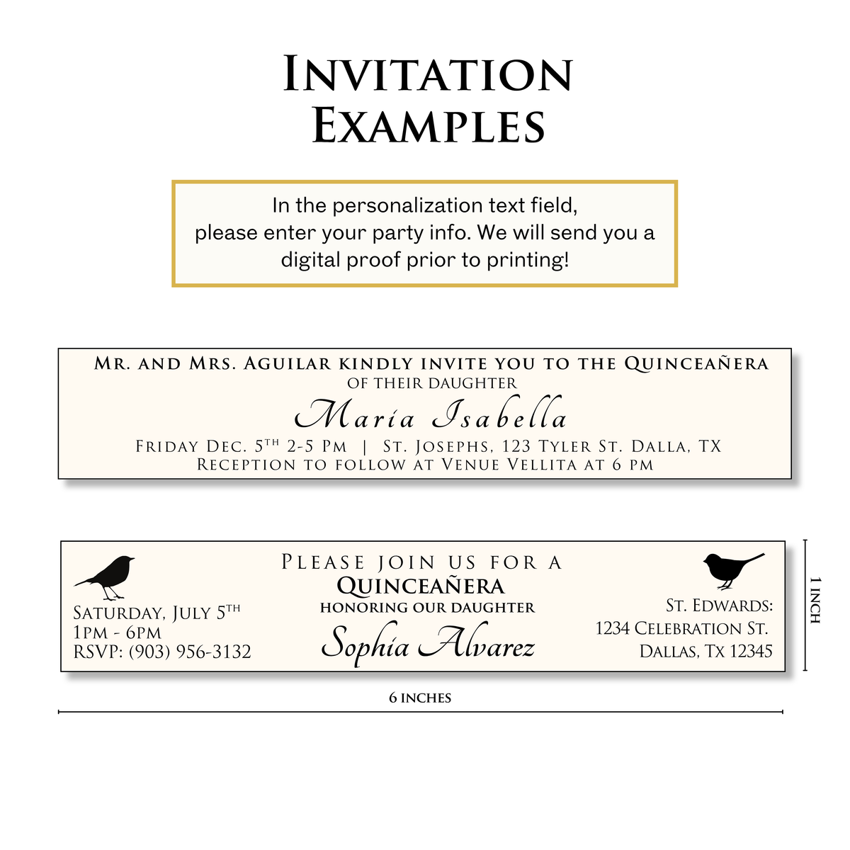 Chickadee Quinceañera Invitations