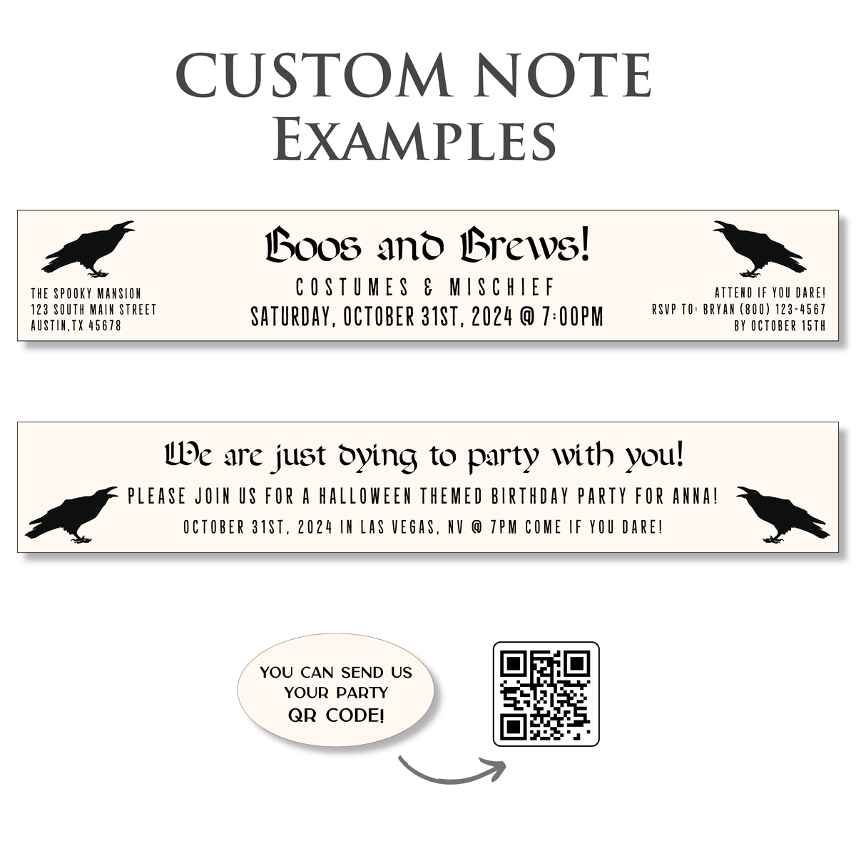 Gothic Black Halloween Invitations