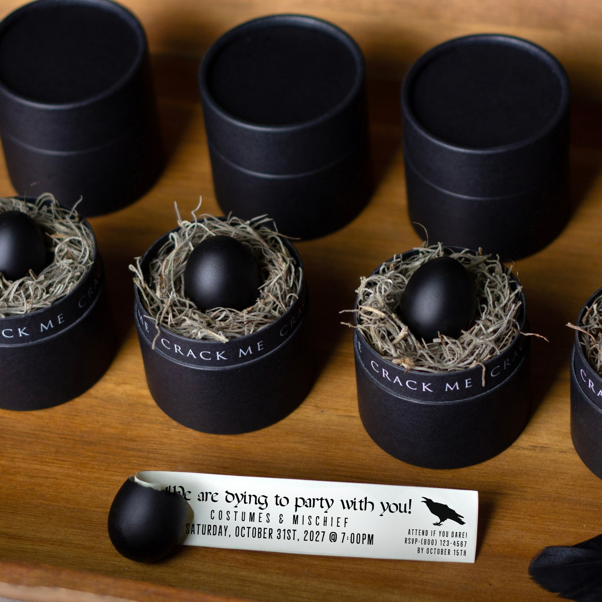 Gothic Black Halloween Invitations