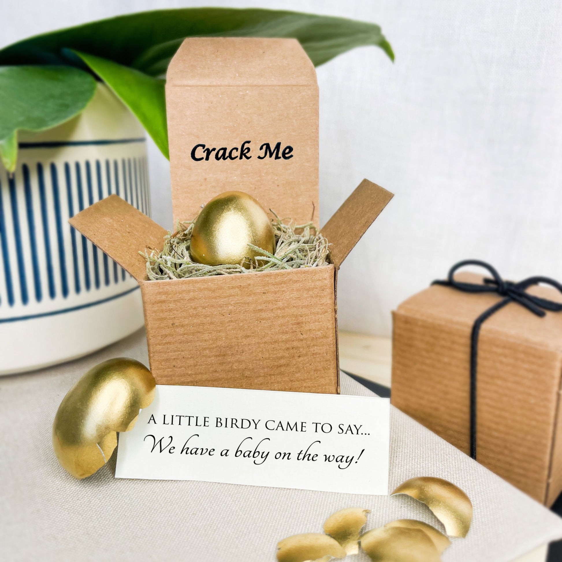 Christmas Pregnancy Announcement - Stocking Stuffer - Gold Egg -Grandparent Announcement -Unique Custom For Him For Her Reveal Gift Surprise