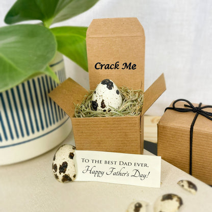 Greeting Card for Dad - Father's Day Gift - Unique Father's Day Idea - Quail Egg Card Message - Gift