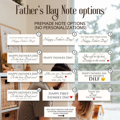 Greeting Card for Dad - Father's Day Gift - Unique Father's Day Idea - Quail Egg Card Message - Gift