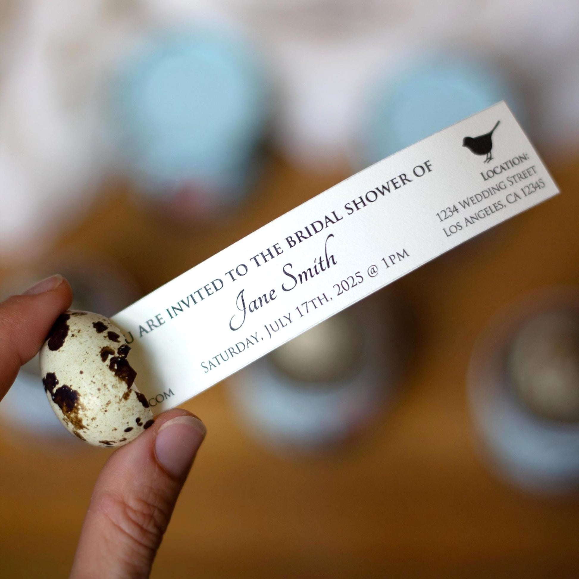 Bridal Shower Invitations, Bridal shower Favors, Custom Printed woodland party invite, shipped invitations, unique rustic bridal party