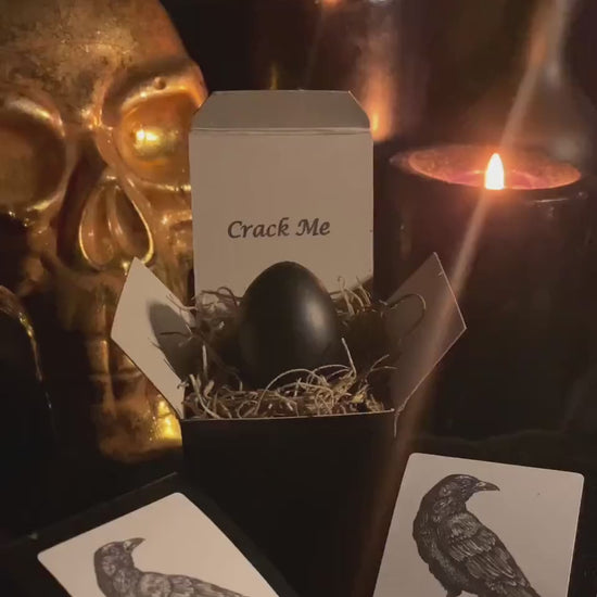 Halloween Party Invitation - 3D Raven Egg favors - Creepy Goth Custom Black "Crow" Egg Invites for Your Unique Event, wedding invitation,